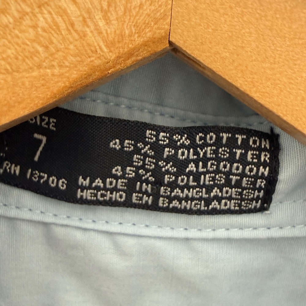 French Toast Light Blue Button Down Boys School Uniform Dress Shirt - Size 7 - Picture 4 of 6